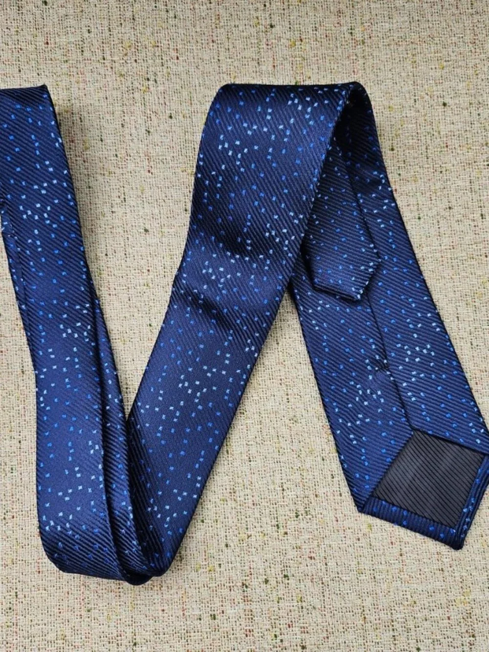 Vannotensa Men Tie Fashion Necktie Dark Blue Classic Tie Polyester Ties New